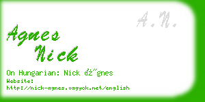 agnes nick business card